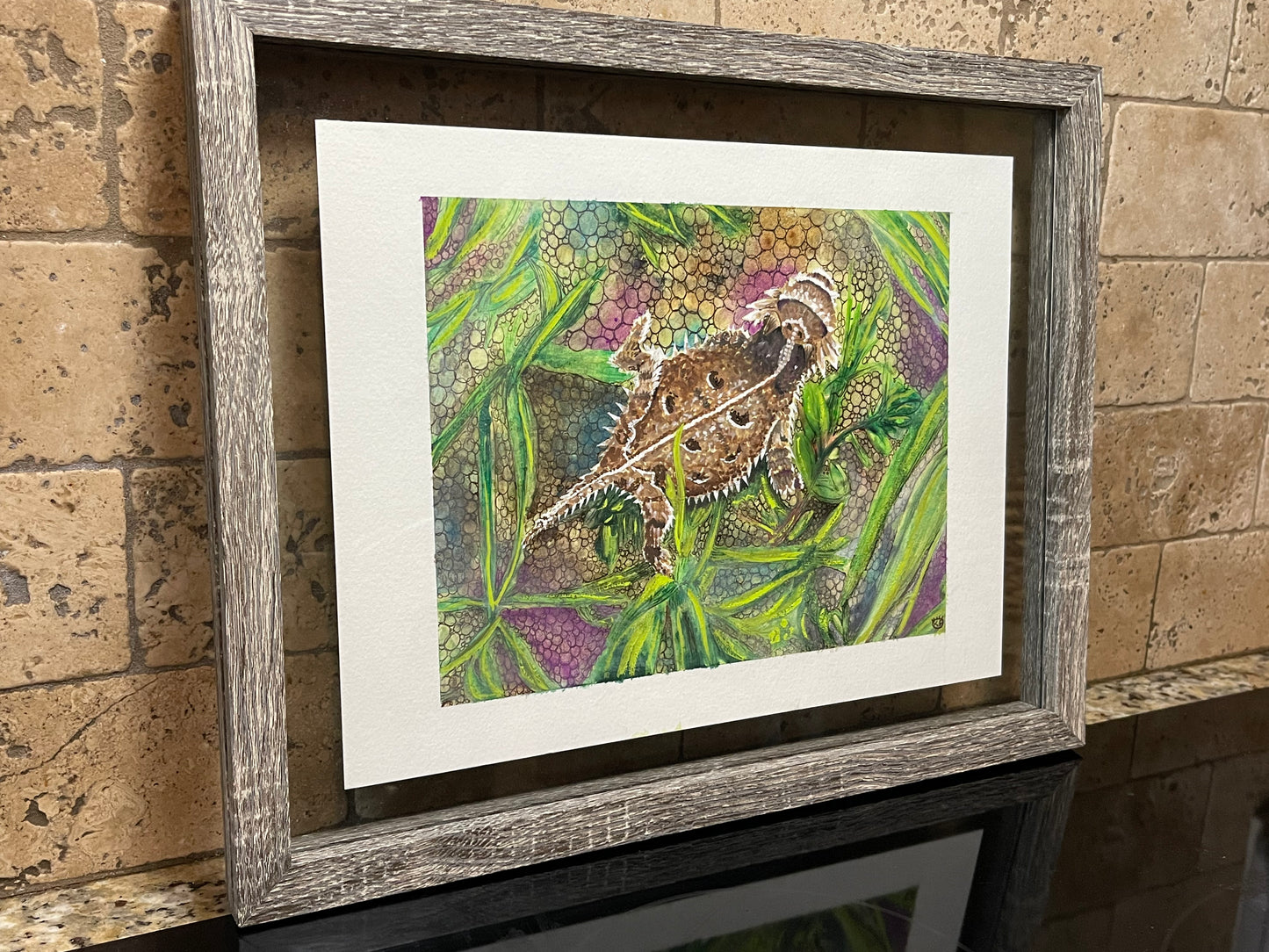 Steve's Horned Lizard - Original SOLD. Prints Available.