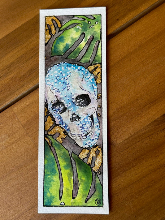 Monstera Skull Bookmark